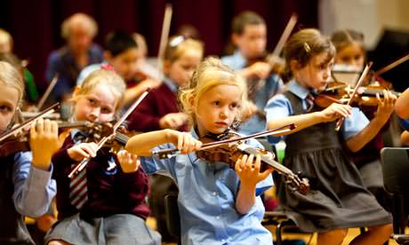 School-children-playing-violin